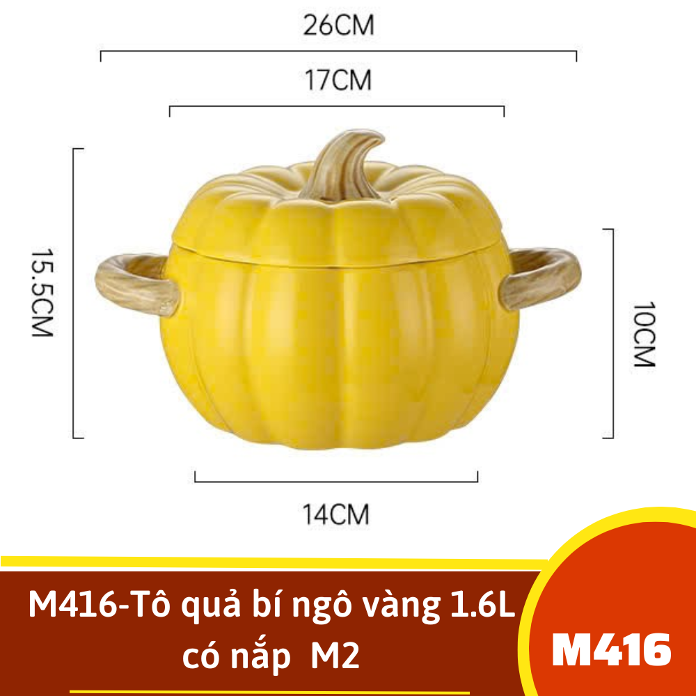 M416-Tô quả bí ngô vàng 1.6L có nắp  M2