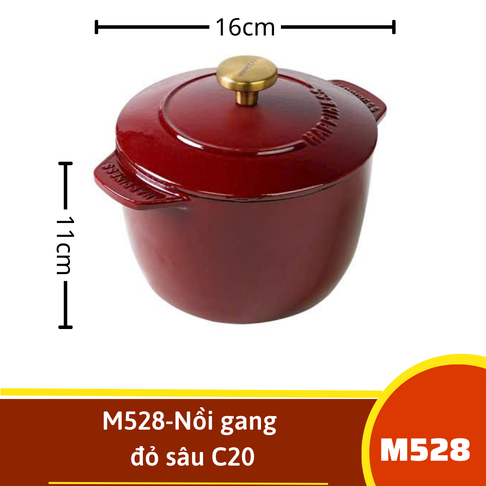 M528-Nồi gang đỏ sâu C20