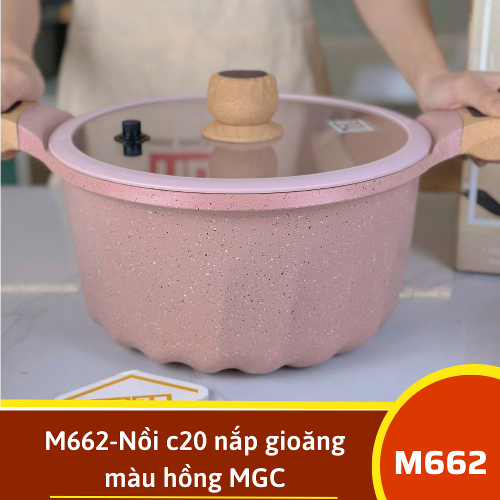 M662-Nồi c20 nắp gioăng màu hồng MGC