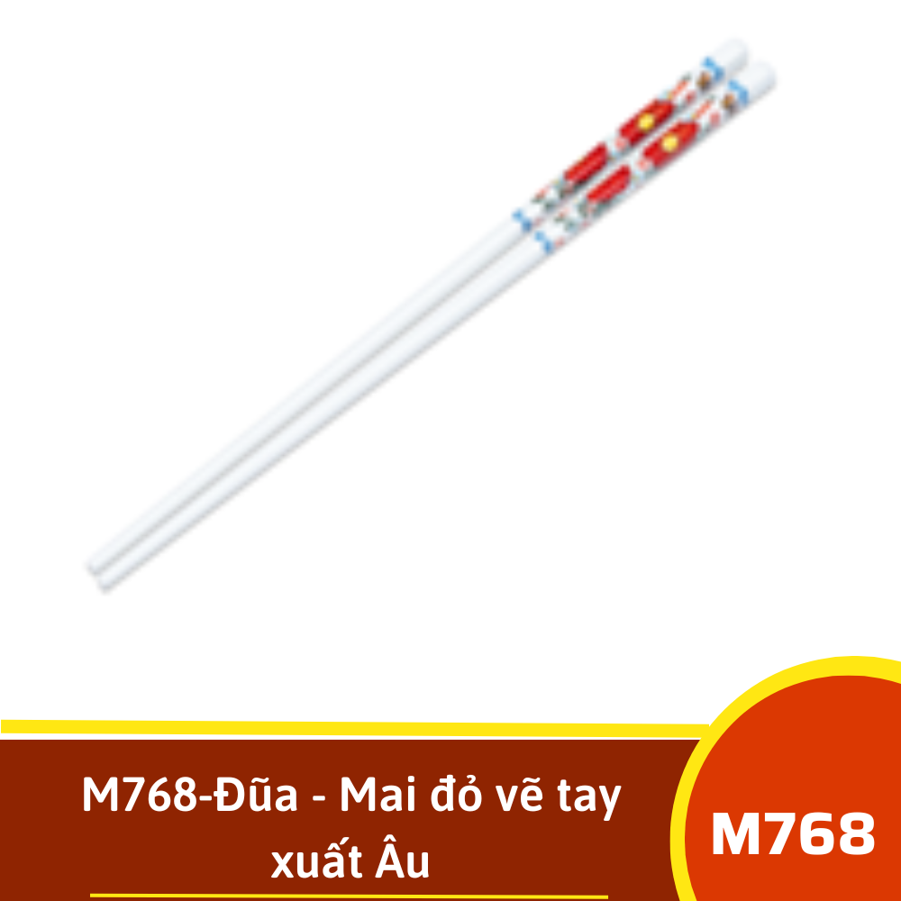 M768-Đũa - Mai đỏ vẽ tay xuất Âu