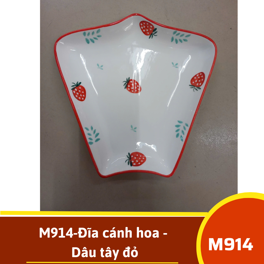 M914-Đĩa cánh hoa - Dâu tây đỏ