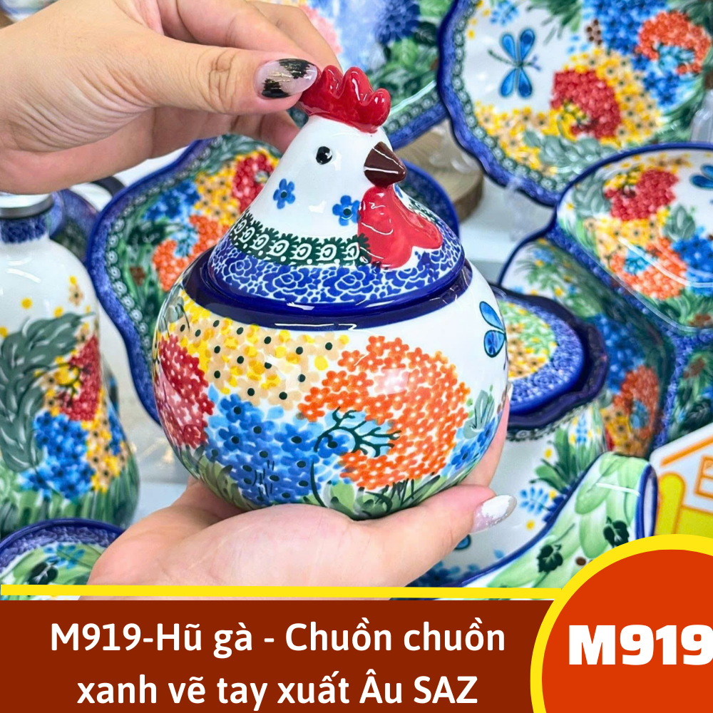 M919-Hũ gà - Chuồn chuồn xanh vẽ tay xuất Âu SAZ