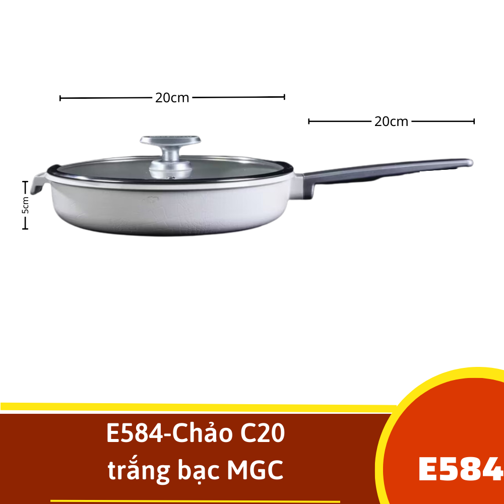 E584-Chảo C20 trắng bạc MGC