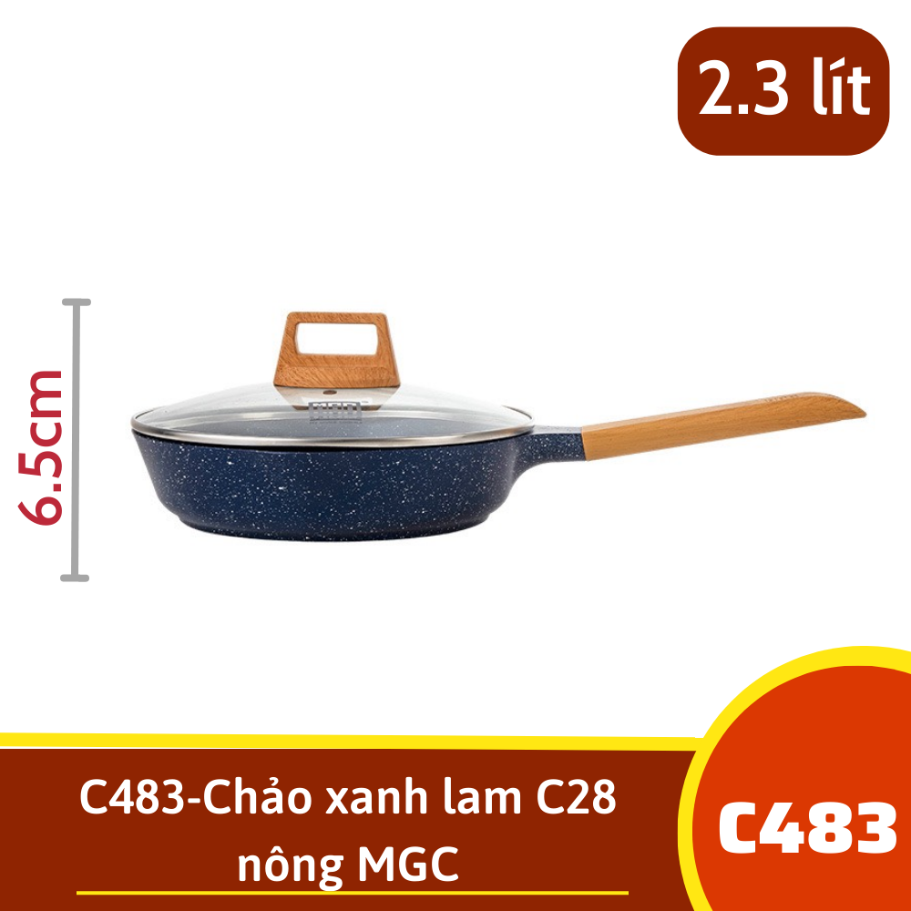C483-Chảo C28 nông xanh lam MGC