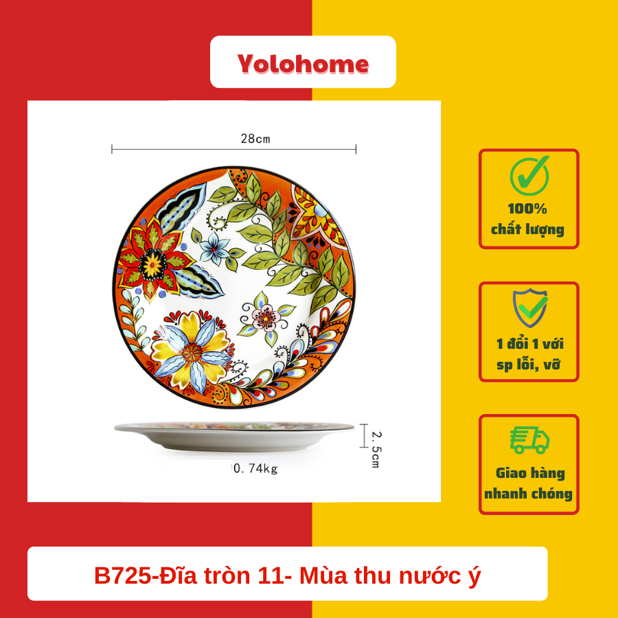 B725-Đĩa tròn 11- Mùa thu nước ý