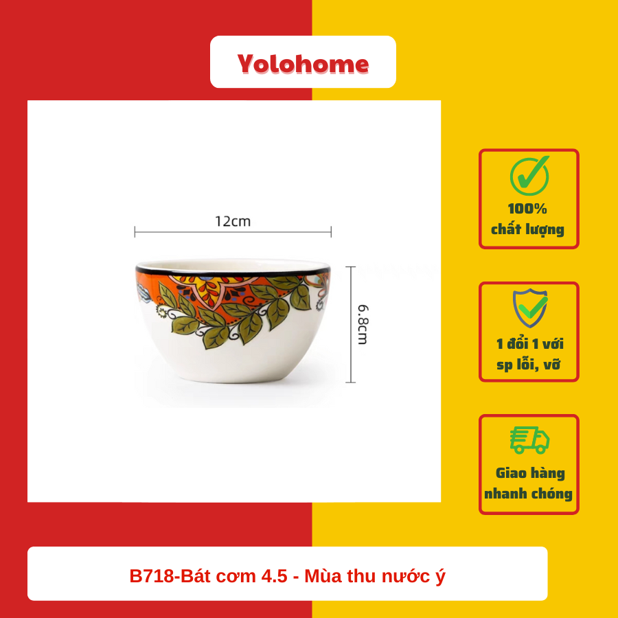 B718-Bát cơm 4.5 - Mùa thu nước ý