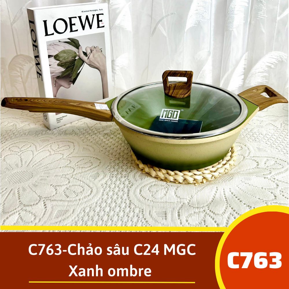 C763-Chảo sâu C24 MGC Xanh ombre