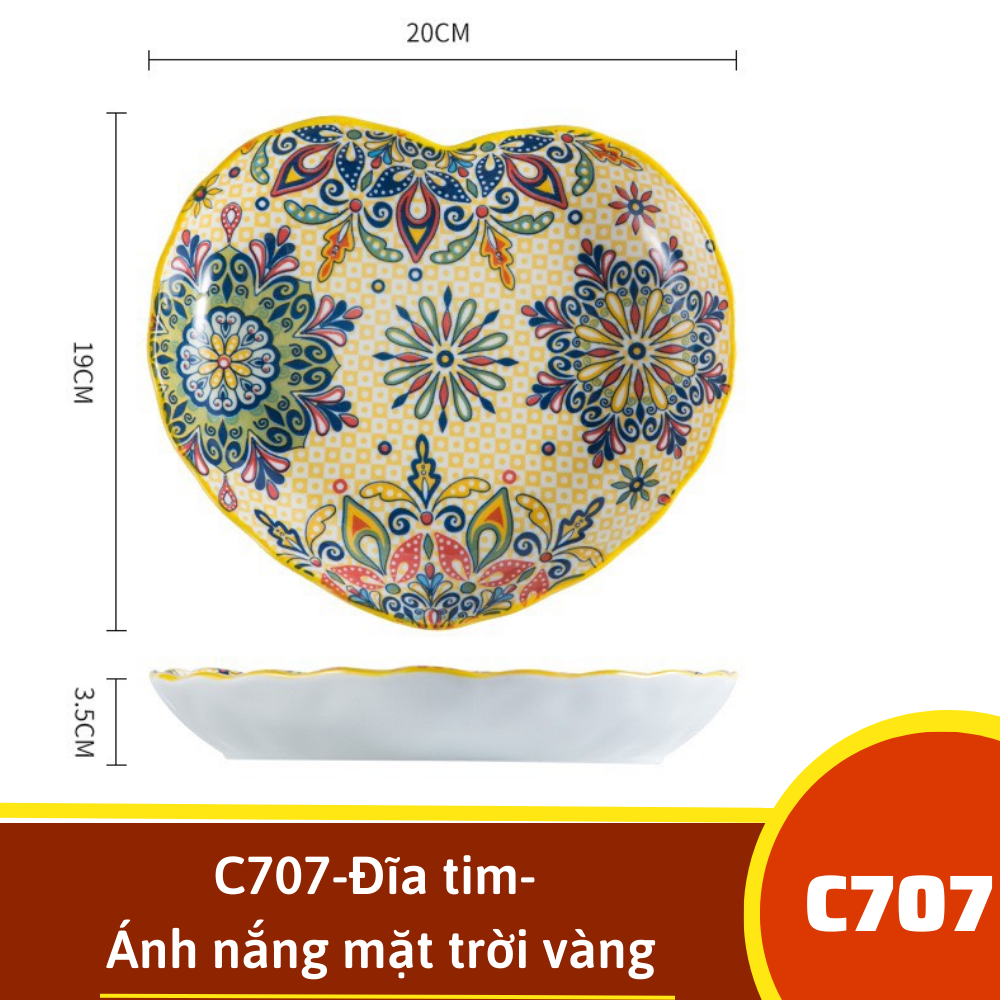 C707-Đĩa tim- Ánh nắng mặt trời vàng