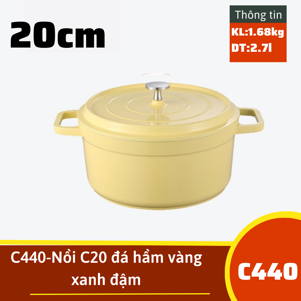 C440-Nồi C20 đá hầm vàng