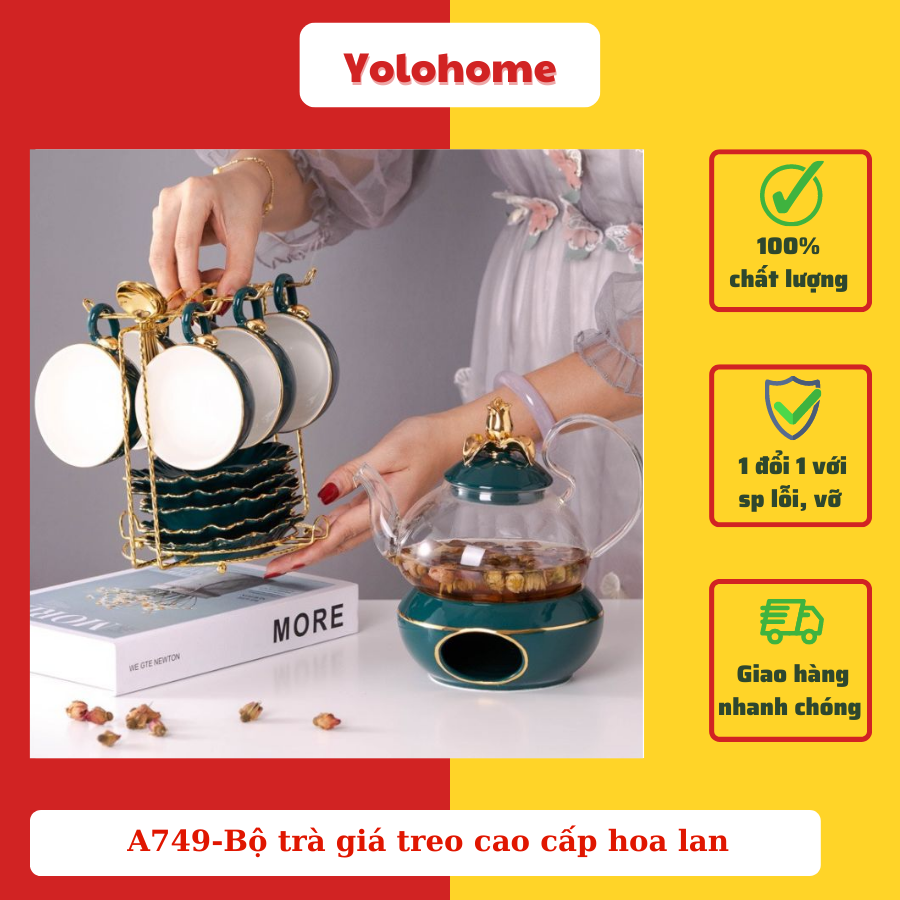 A749-Bộ trà giá treo cao cấp hoa lan