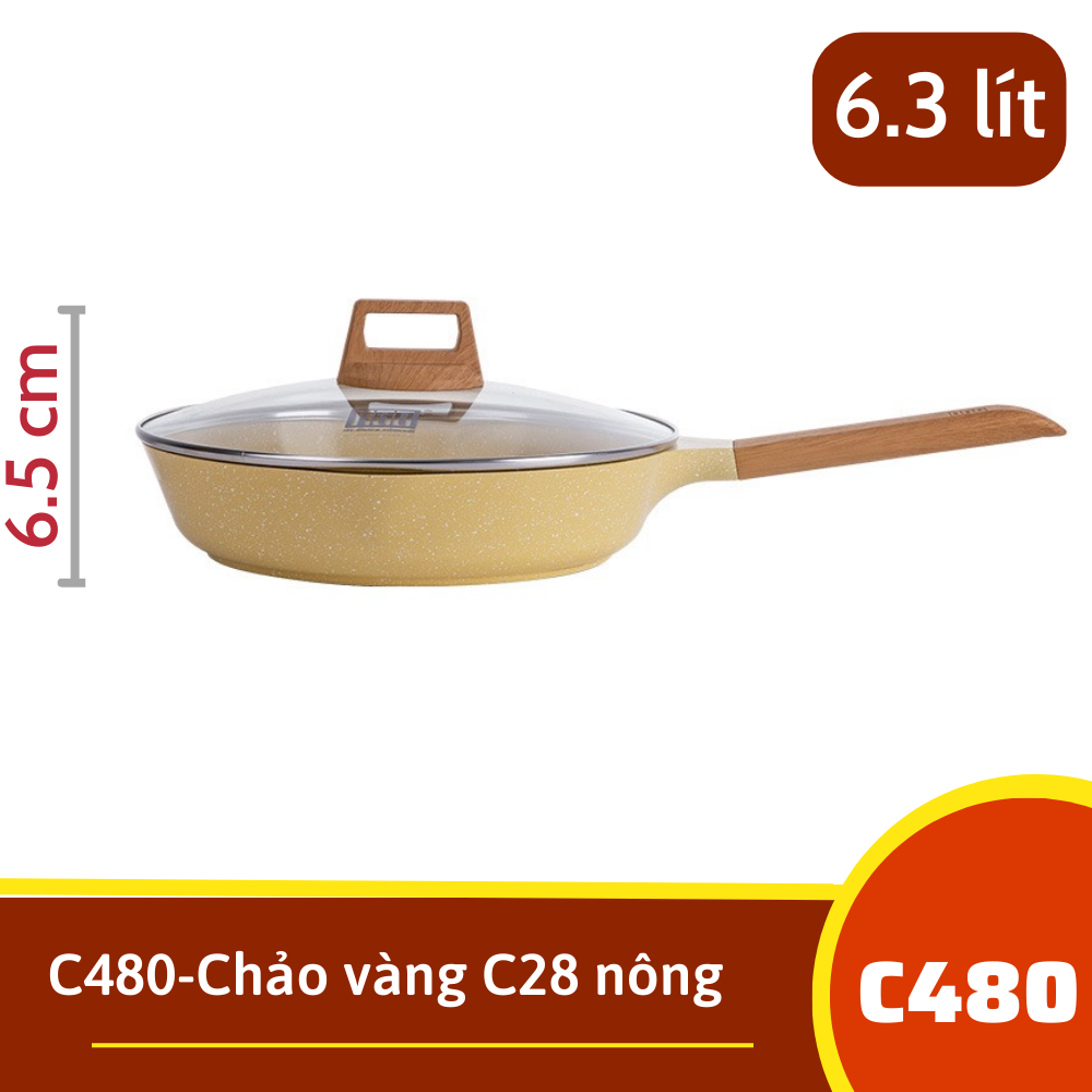 C480-Chảo C28 nông vàng MGC