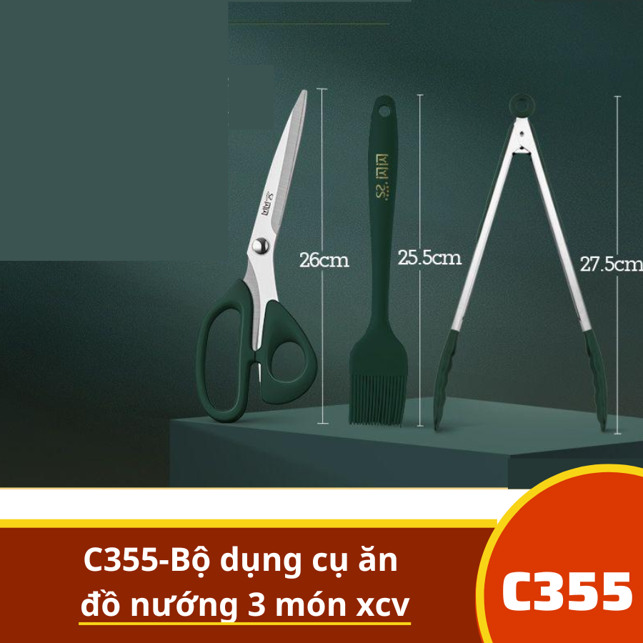C355-Bộ dụng cụ ăn đồ nướng 3 món xcv