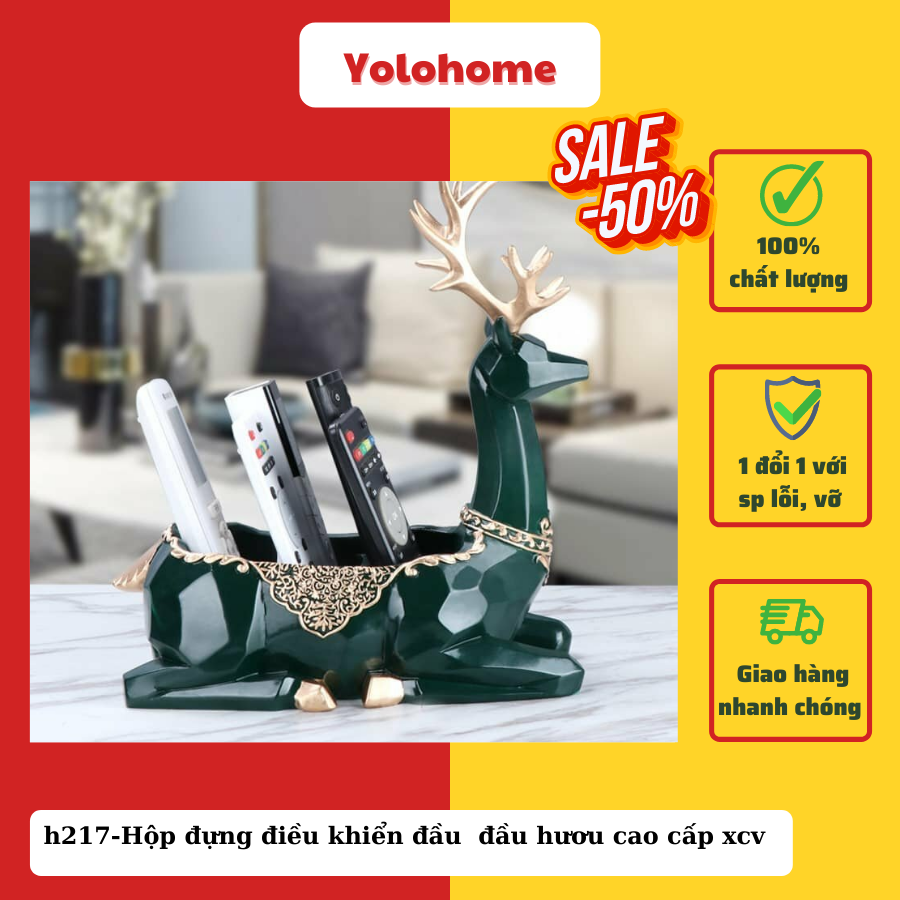 H217 - Hộp đựng điều khiển đầu  đầu hươu cao cấp xcv