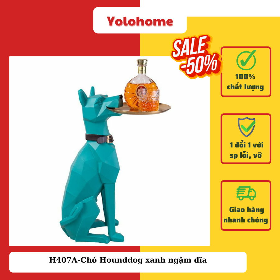 Chó Hounddog xanh ngậm đĩa