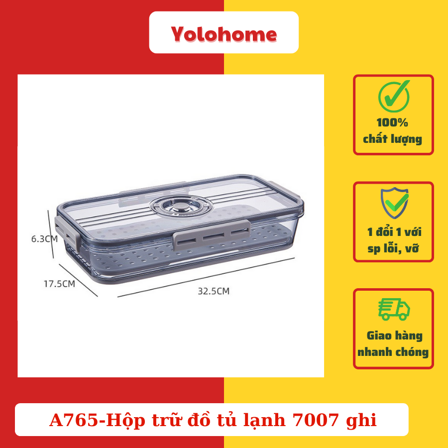 A765-Hộp đựng đồ tủ lạnh ghi 7007 - 1.5L