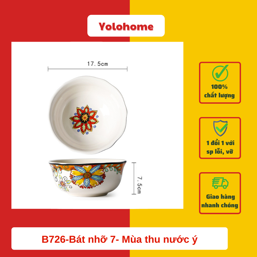 B726-Bát nhỡ 7- Mùa thu nước ý