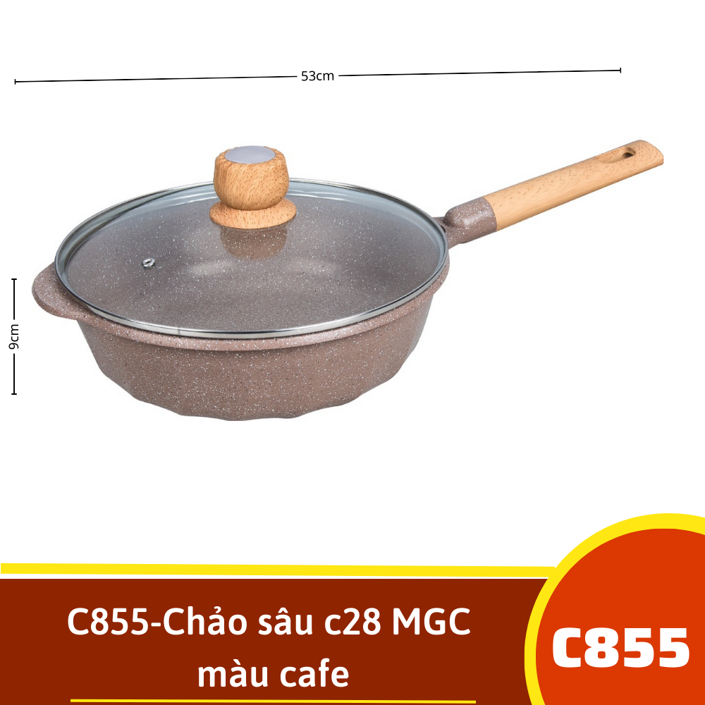 C855-Chảo sâu c28 màu cafe MGC