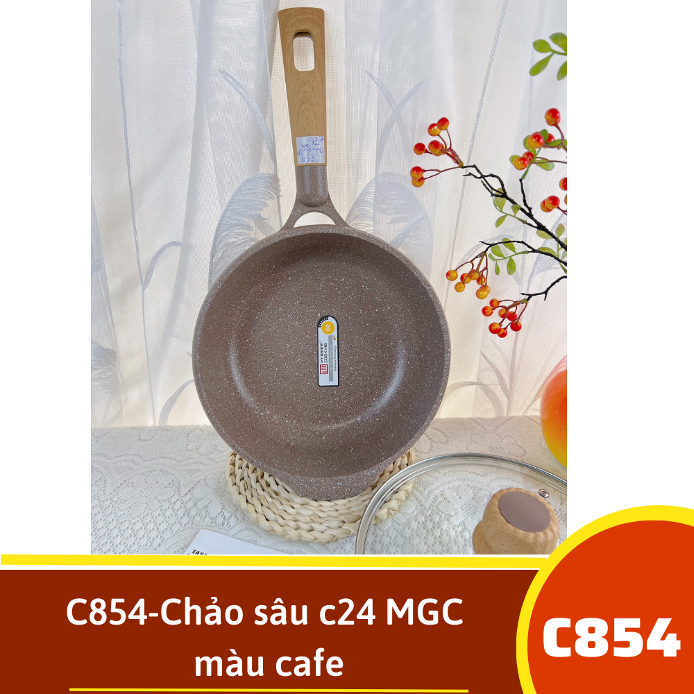 C854-Chảo sâu c24 màu cafe MGC