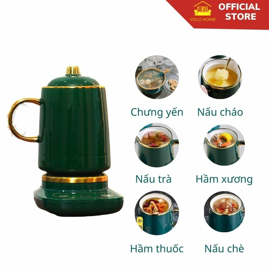 Bộ cốc chưng yến YOLO 500ml xcv + tặng 2 bát 2 thìa