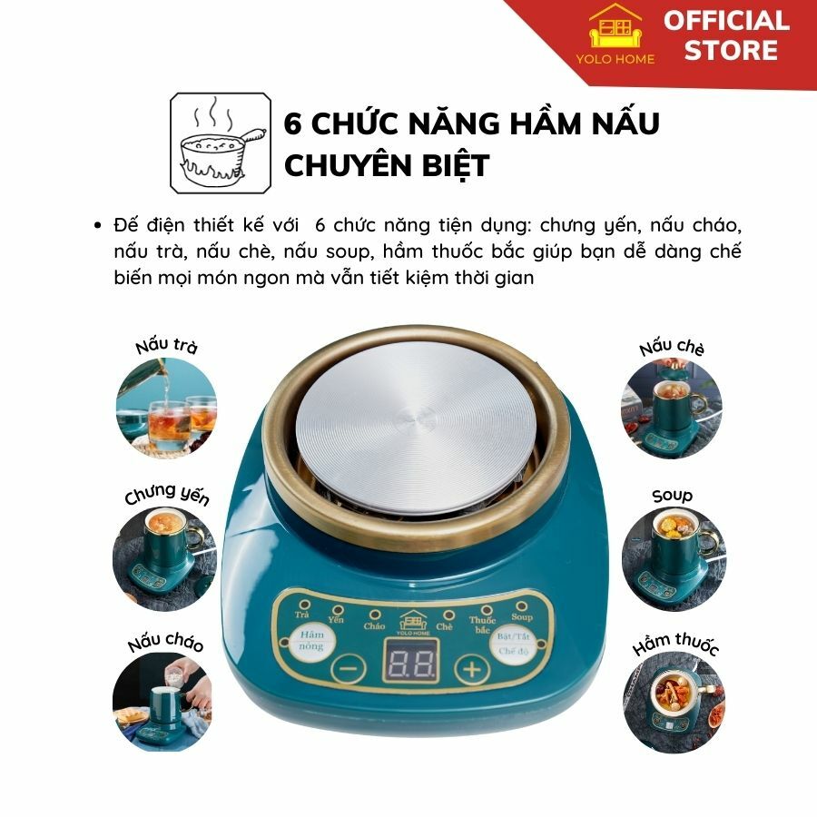 Bộ cốc chưng yến YOLO 800ml xcv + tặng 2 bát 2 thìa h007a