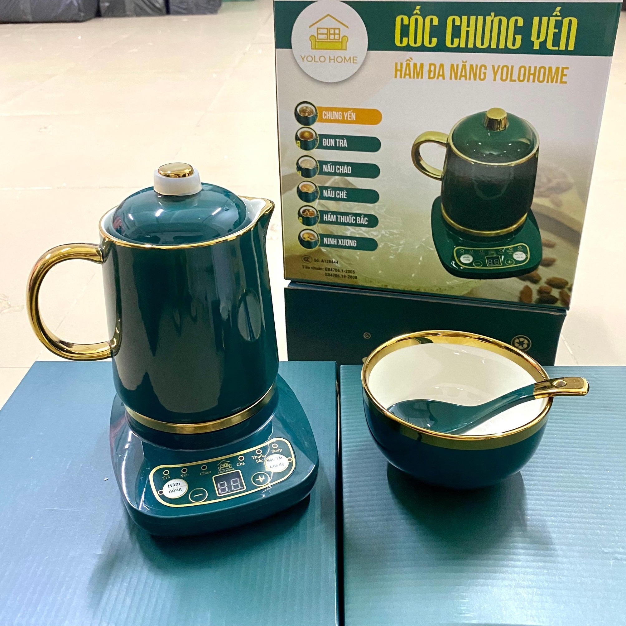 Bộ cốc chưng yến YOLO 600ml xcv + tặng 2 bát 2 thìa