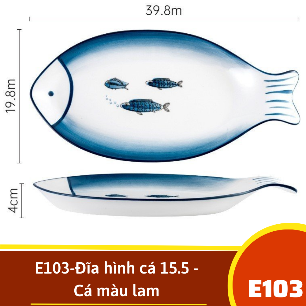 E103-Đĩa hình cá 15.5 - Cá màu lam