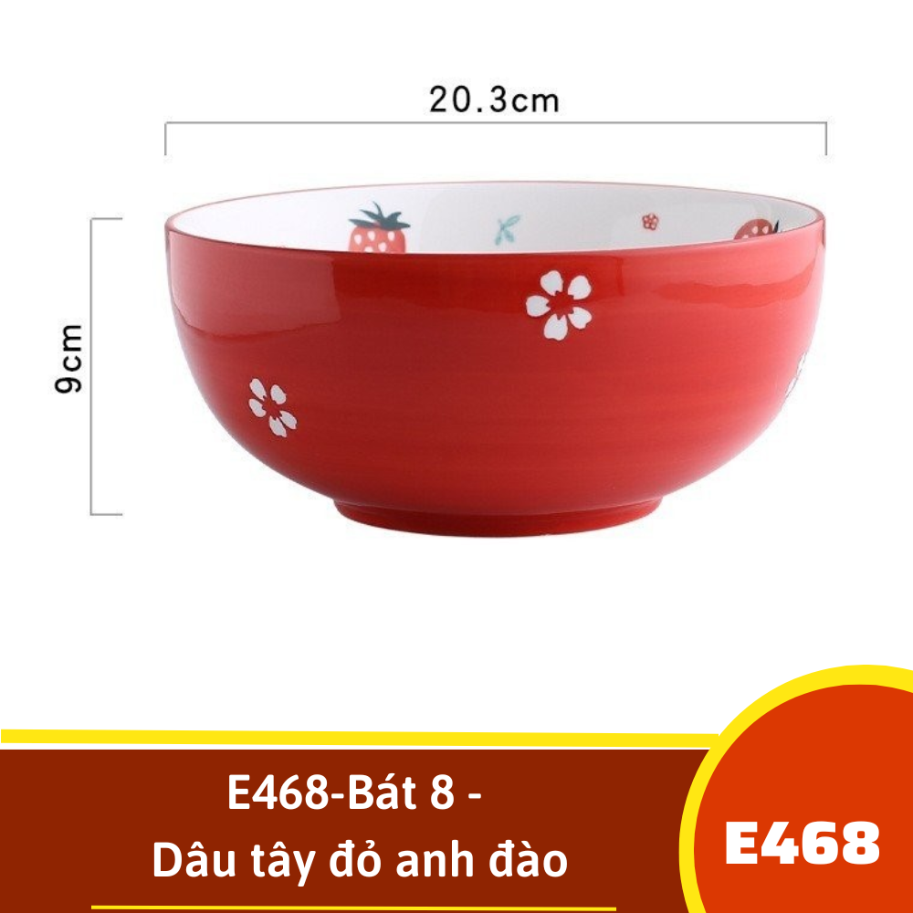 E468-Bát 8 - dâu tây đỏ anh đào