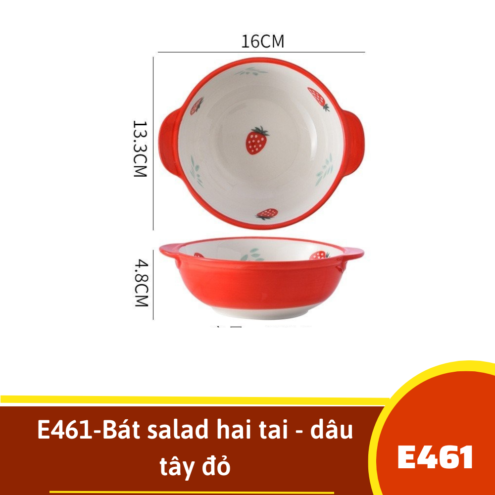 E461-Bát salad hai tai - dâu tây đỏ