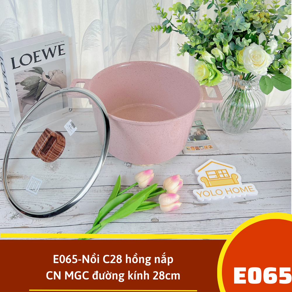 E065-Nồi C28 hồng MGC nắp CN