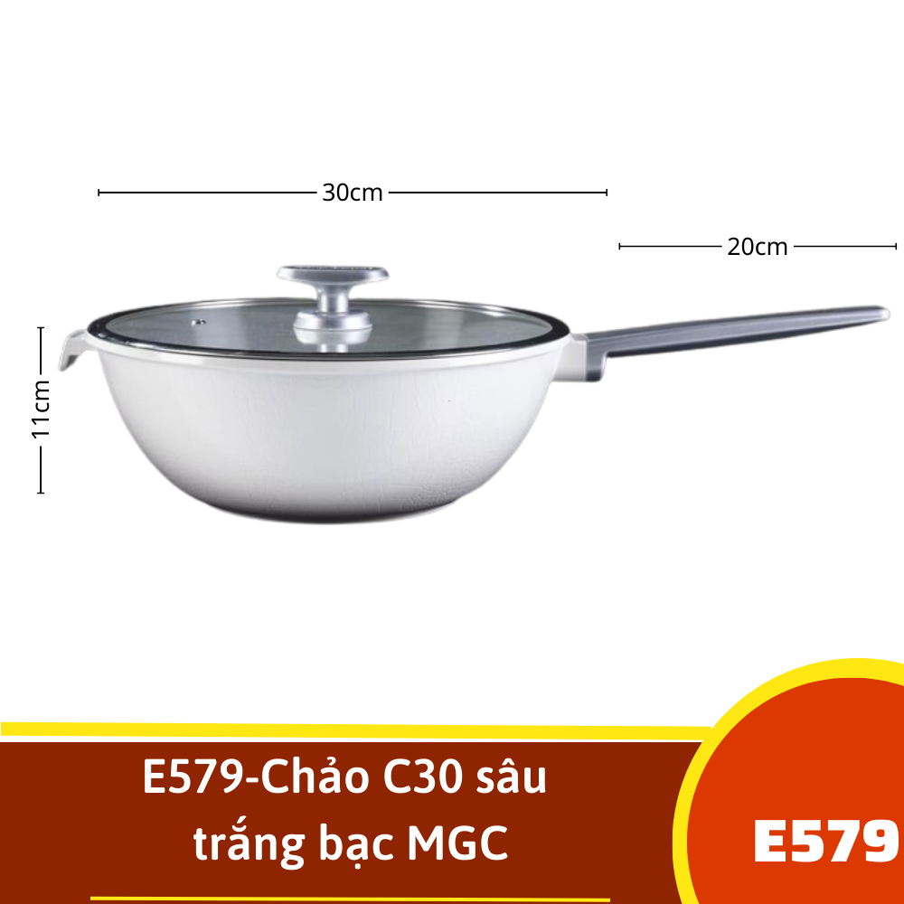 E579-Chảo C30 sâu trắng bạc MGC