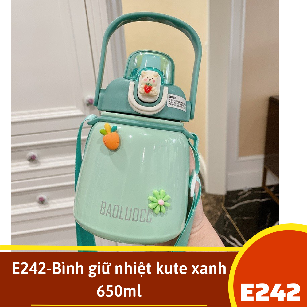 E242-Bình giữ nhiệt kute xanh 650ml