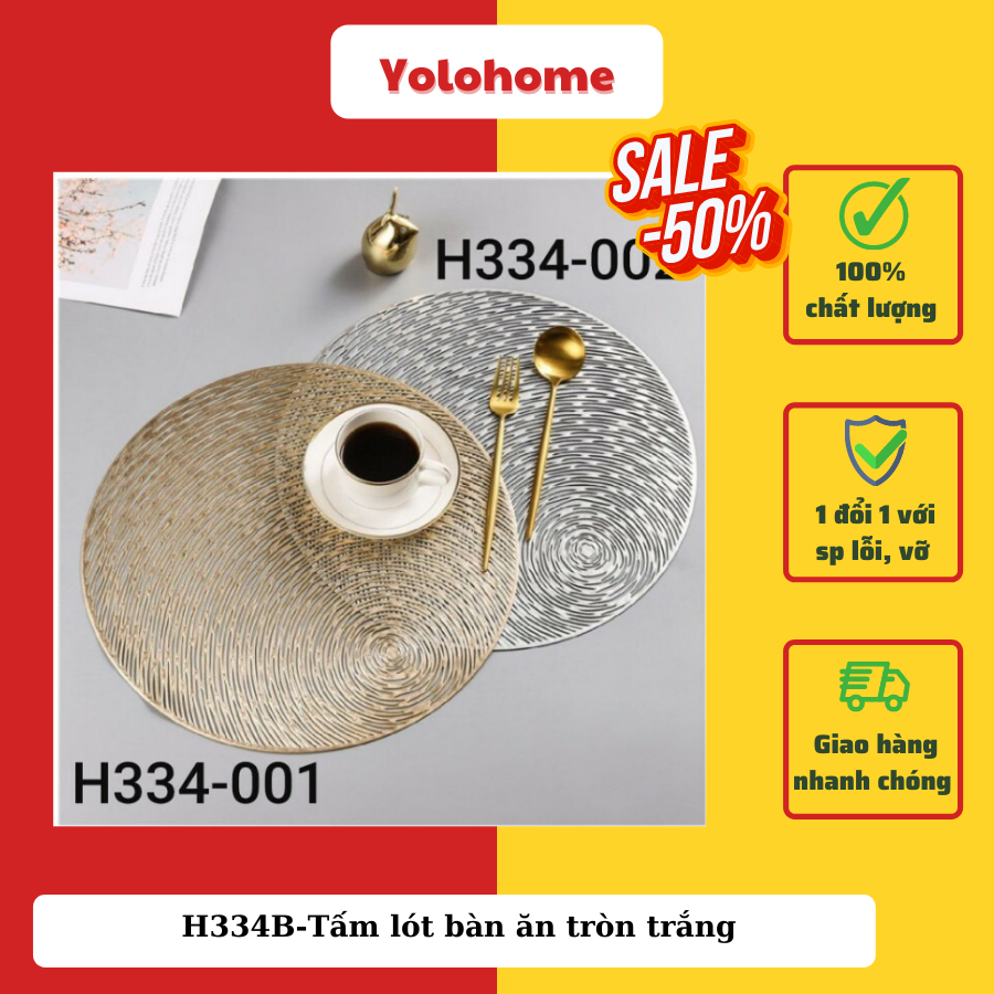 Tấm lót bàn ăn tròn trắng