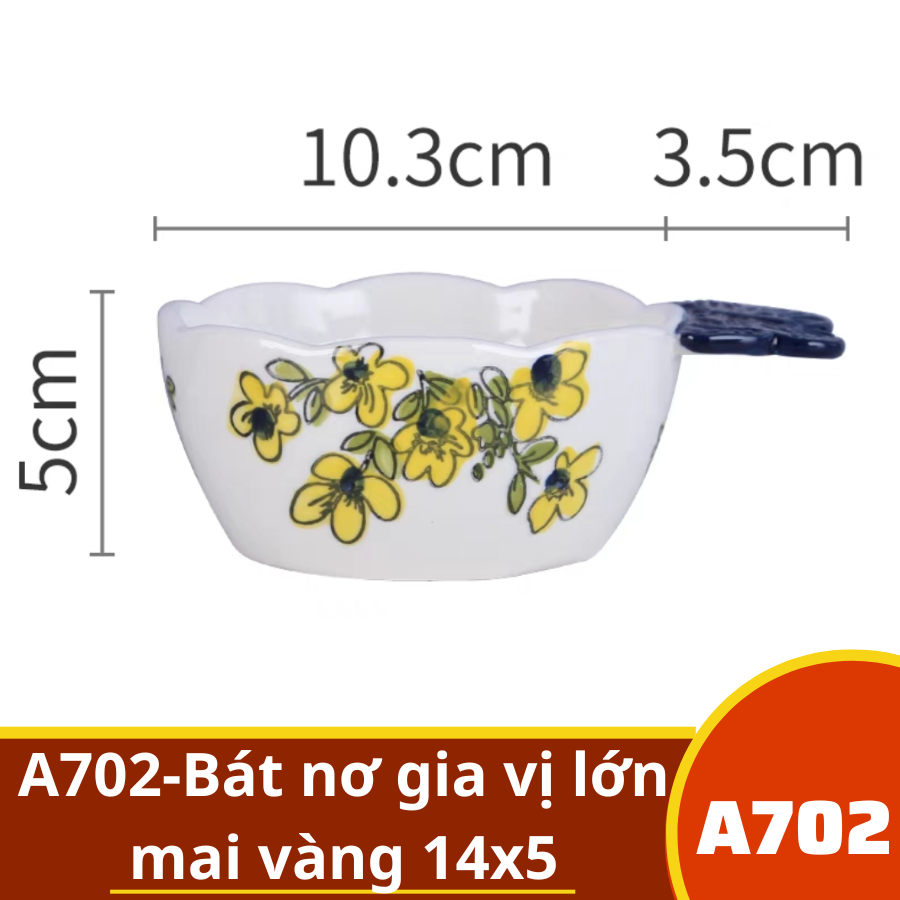 A702-Bát nơ gia vị lớn mai vàng 14x5