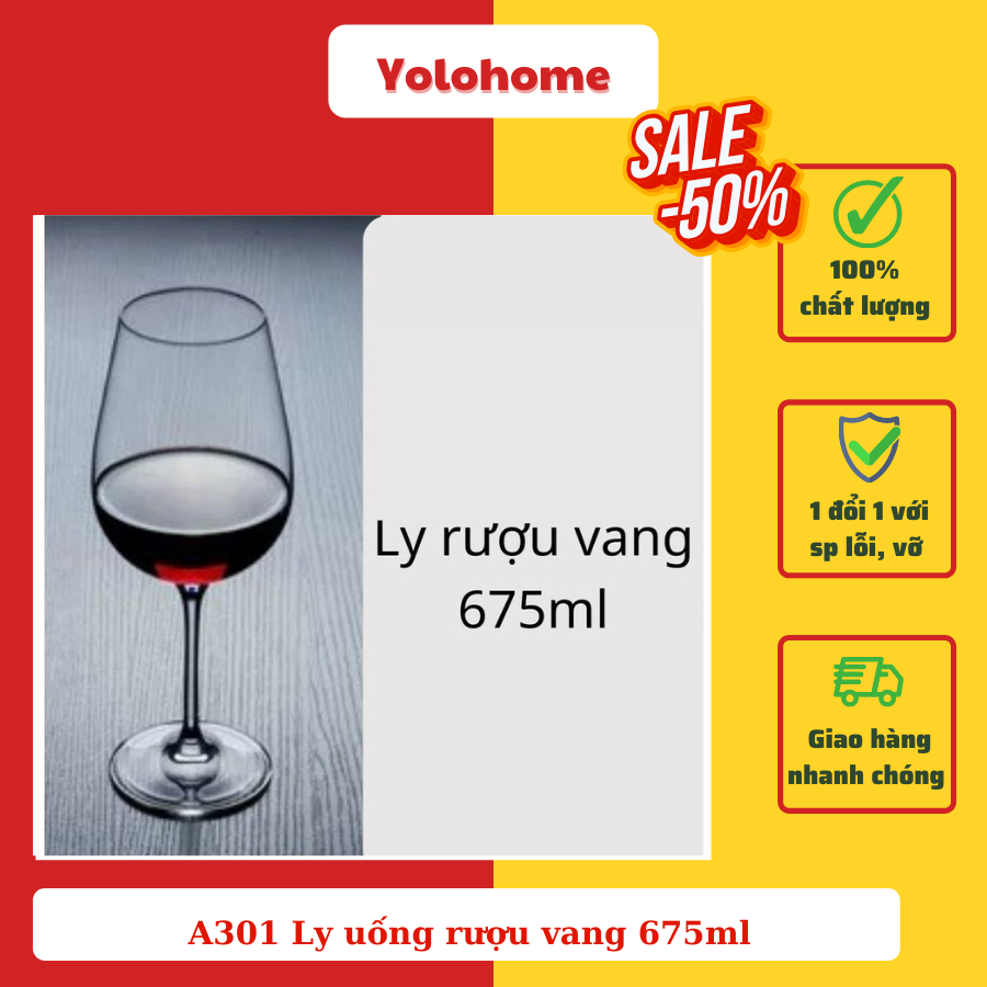 A301 Ly uống rượu vang 675ml