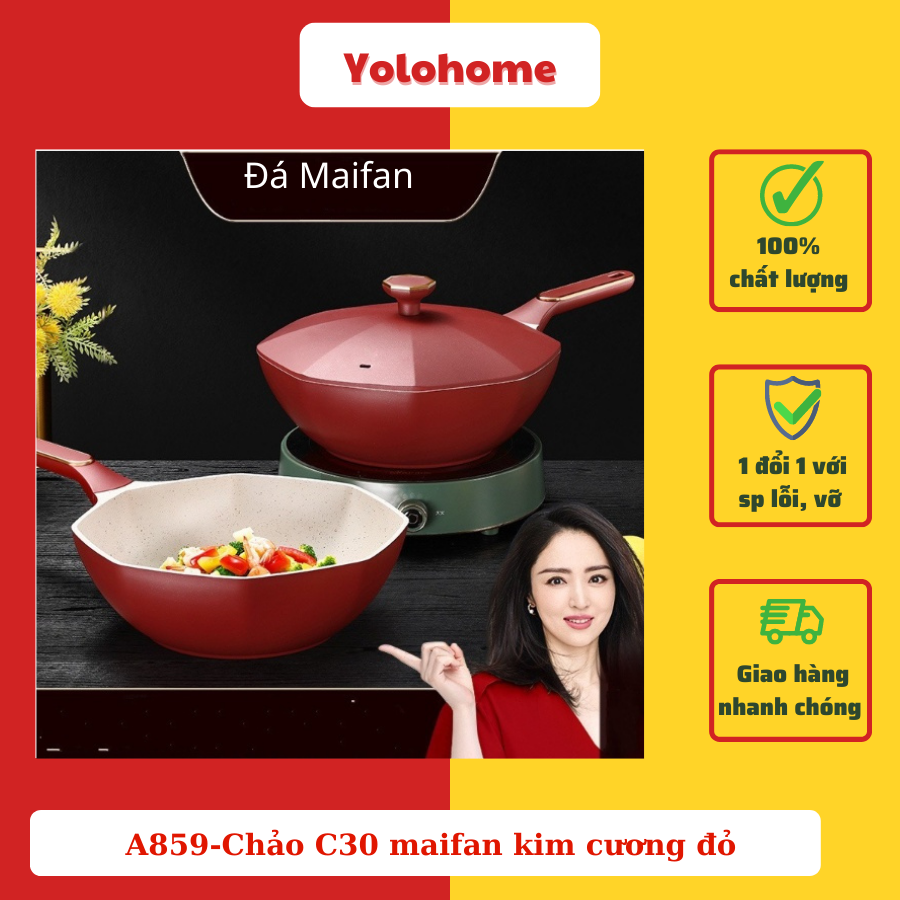 A859-Chảo C30 maifan kim cương đỏ