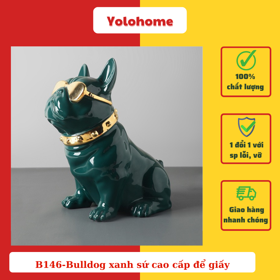 B146-Bulldog xanh sứ cao cấp để giấy