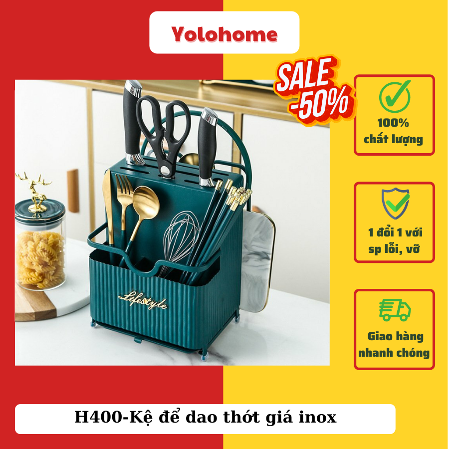 H400-Kệ để dao thớt xcv giá inox