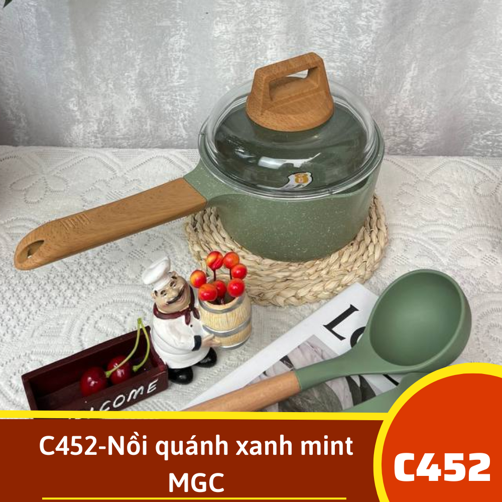 C452-Nồi quánh xanh bơ MGC nắp vòm-Bộ 13 món