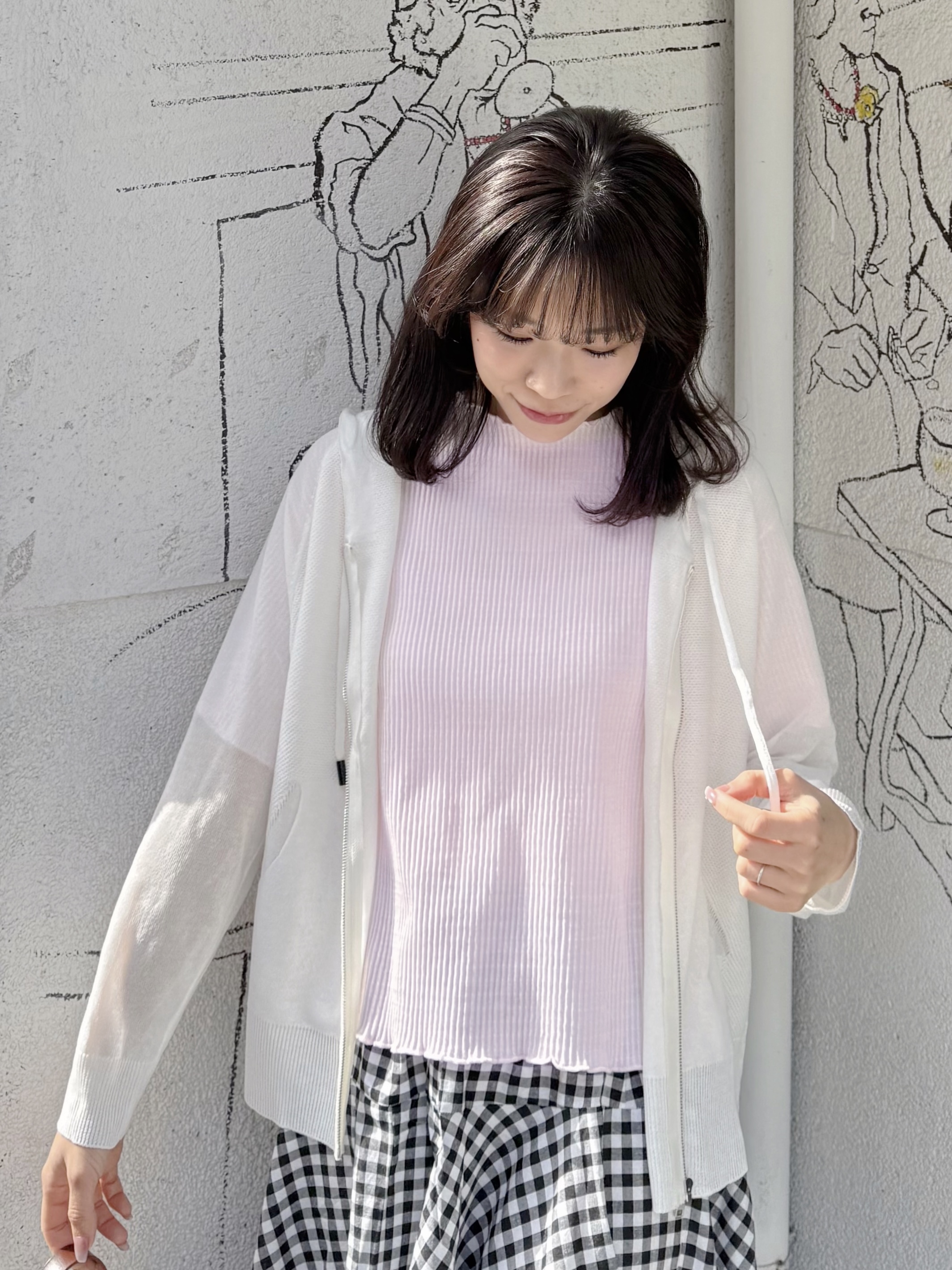 連帽薄款拉鍊針織外套