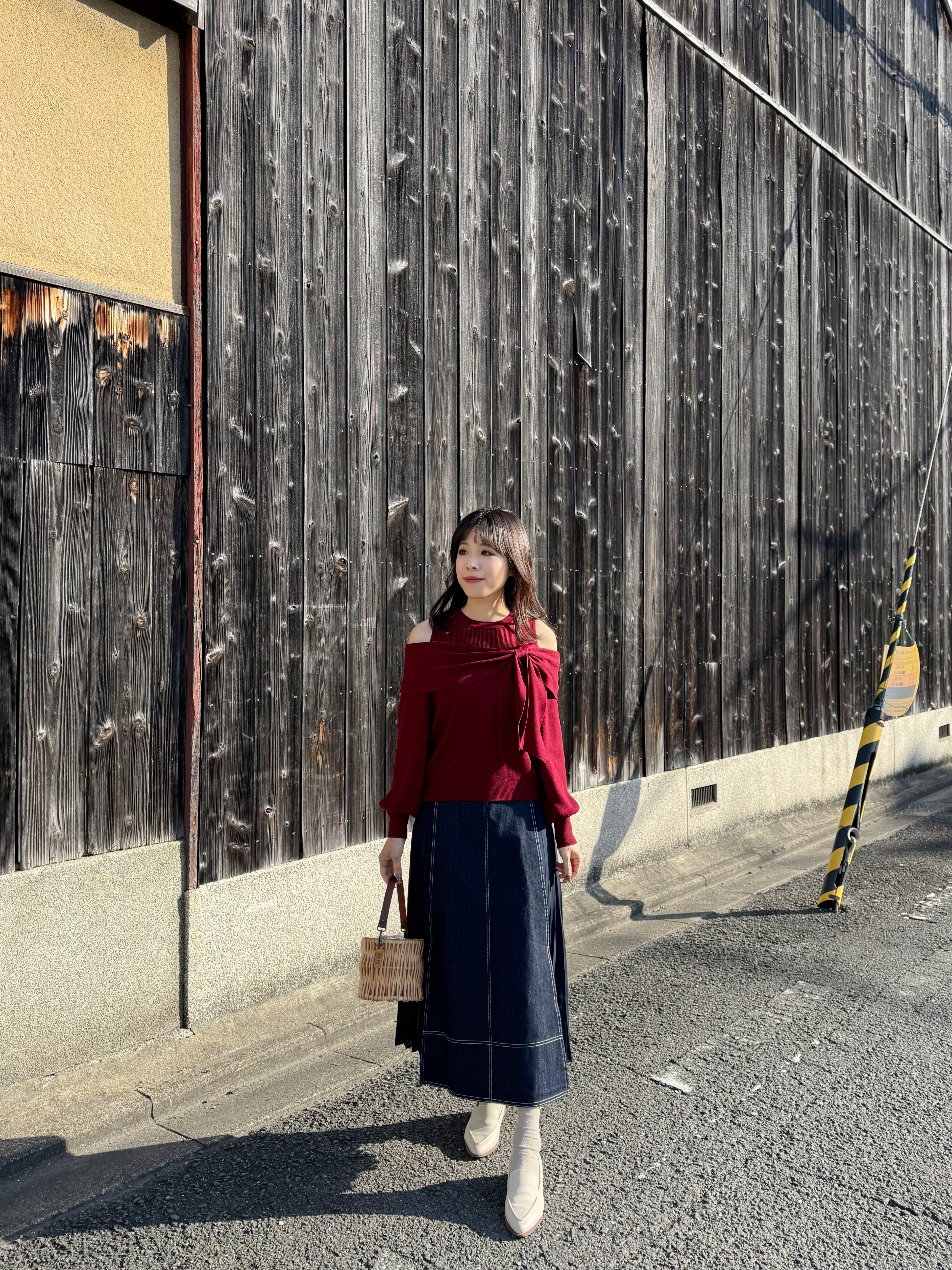 3色•百褶雪紡拼布長款半身裙