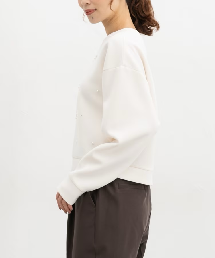 4色・S-XL・寶石裝飾圓領衛衣上衣