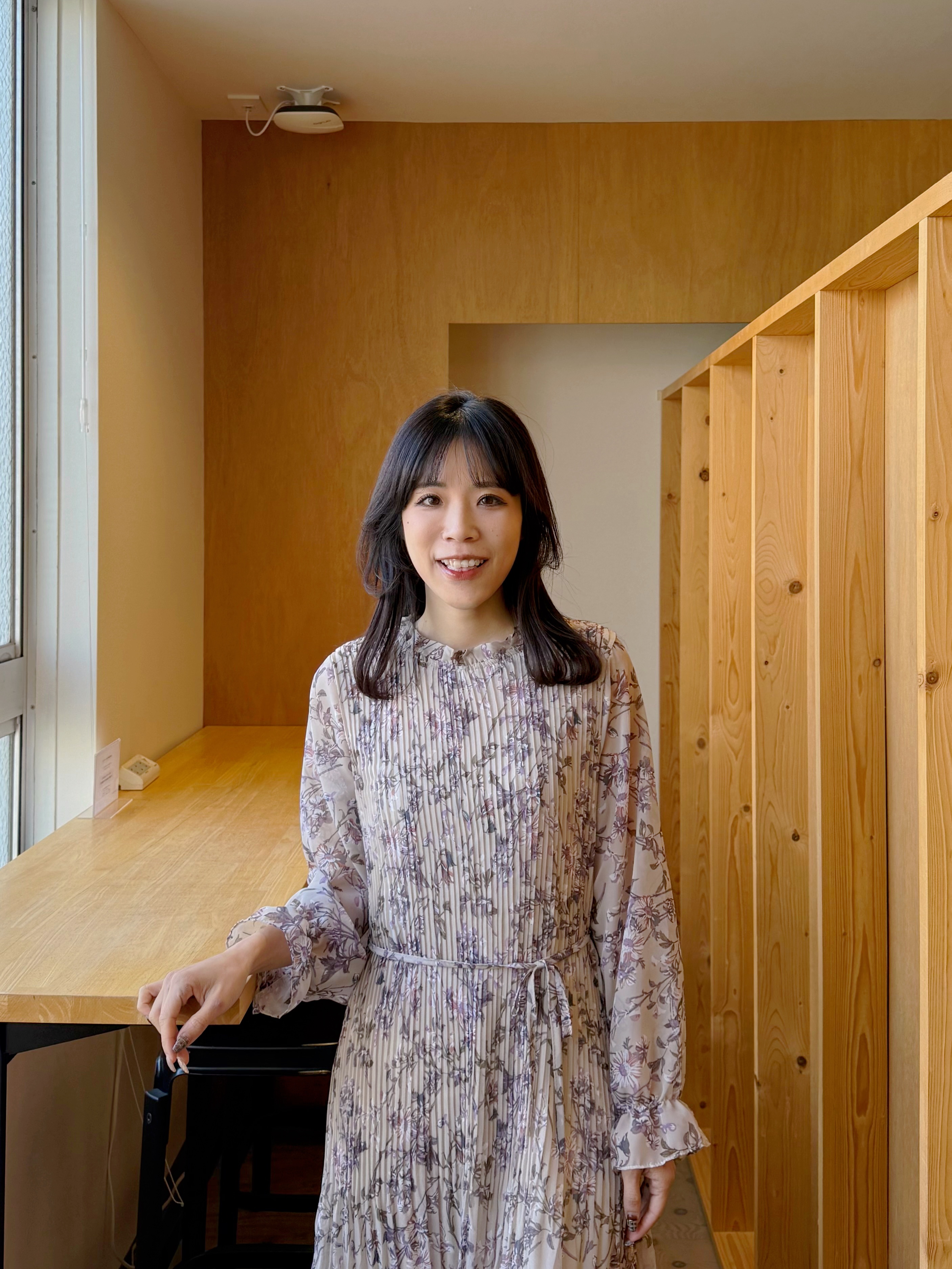 百褶印花雪紡蝴蝶結腰帶連身裙