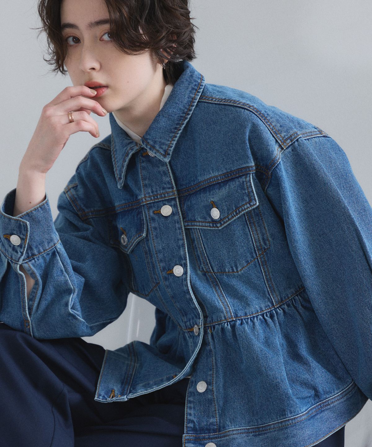 2色•傘尾牛仔外套