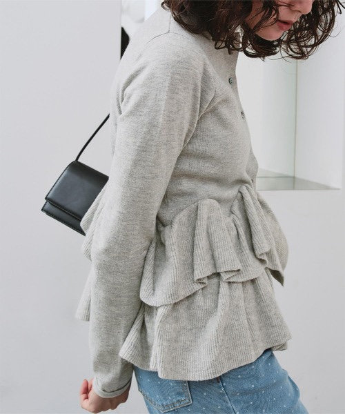 5色•波浪擺針織外套