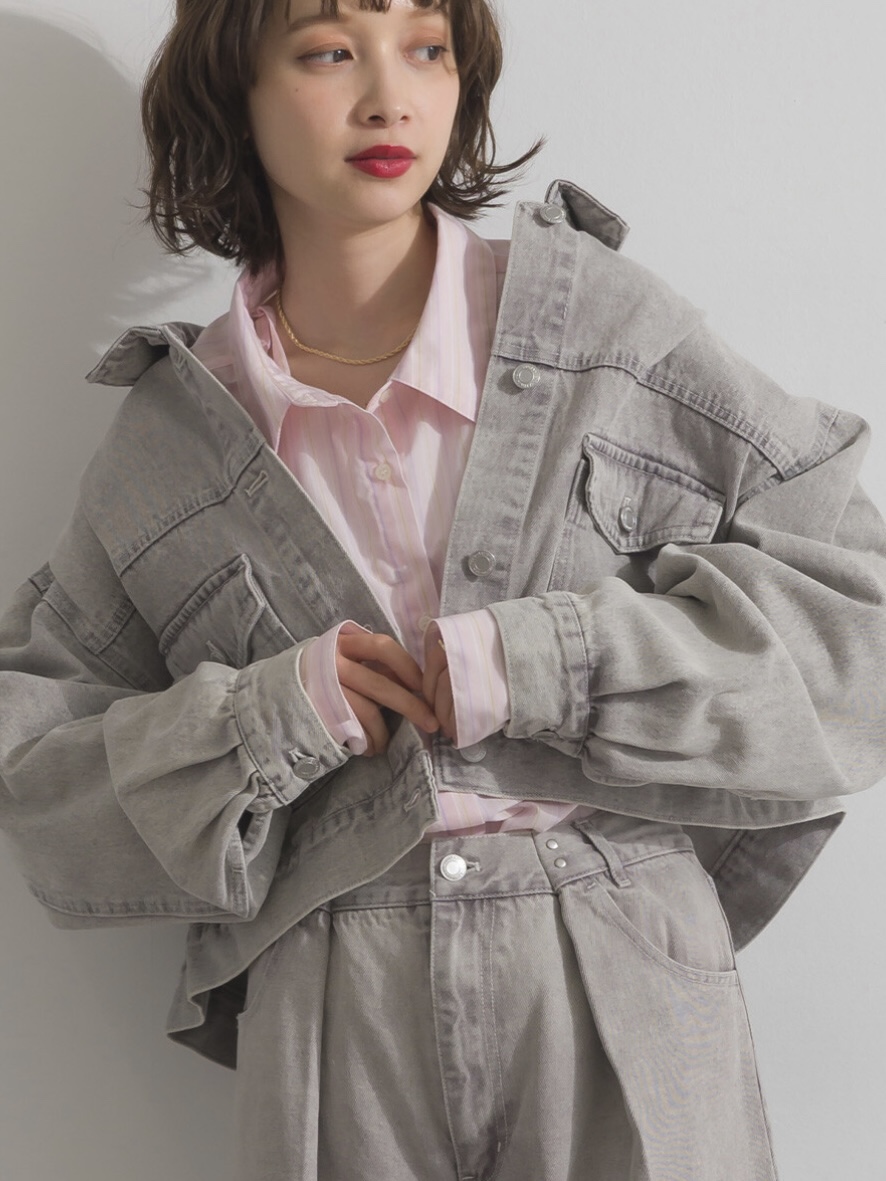 2色•淡色系小寬鬆牛仔外套