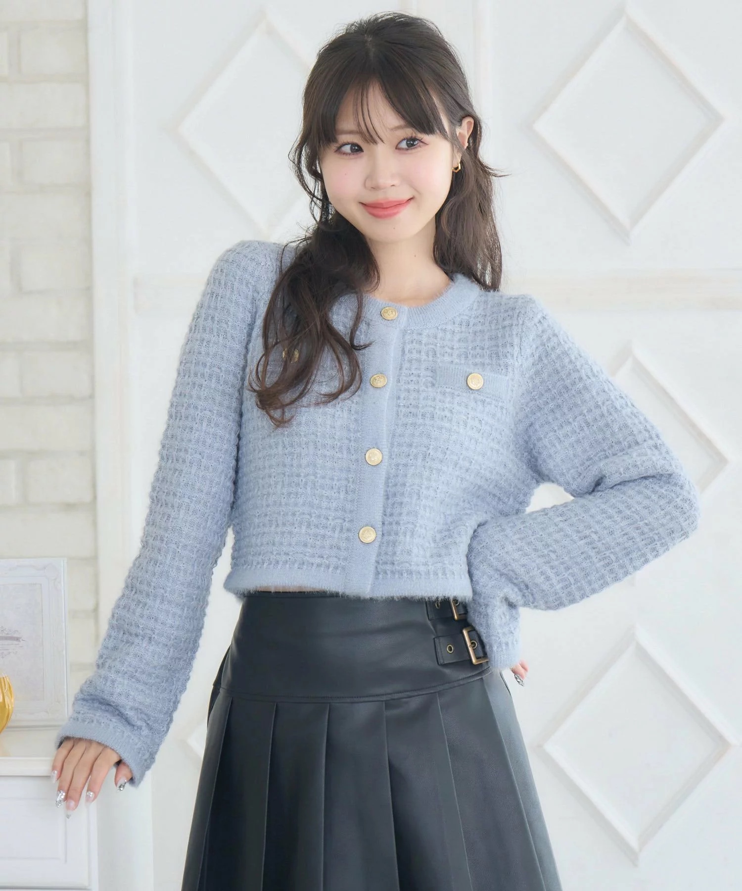 圓領Tweed風冷外套