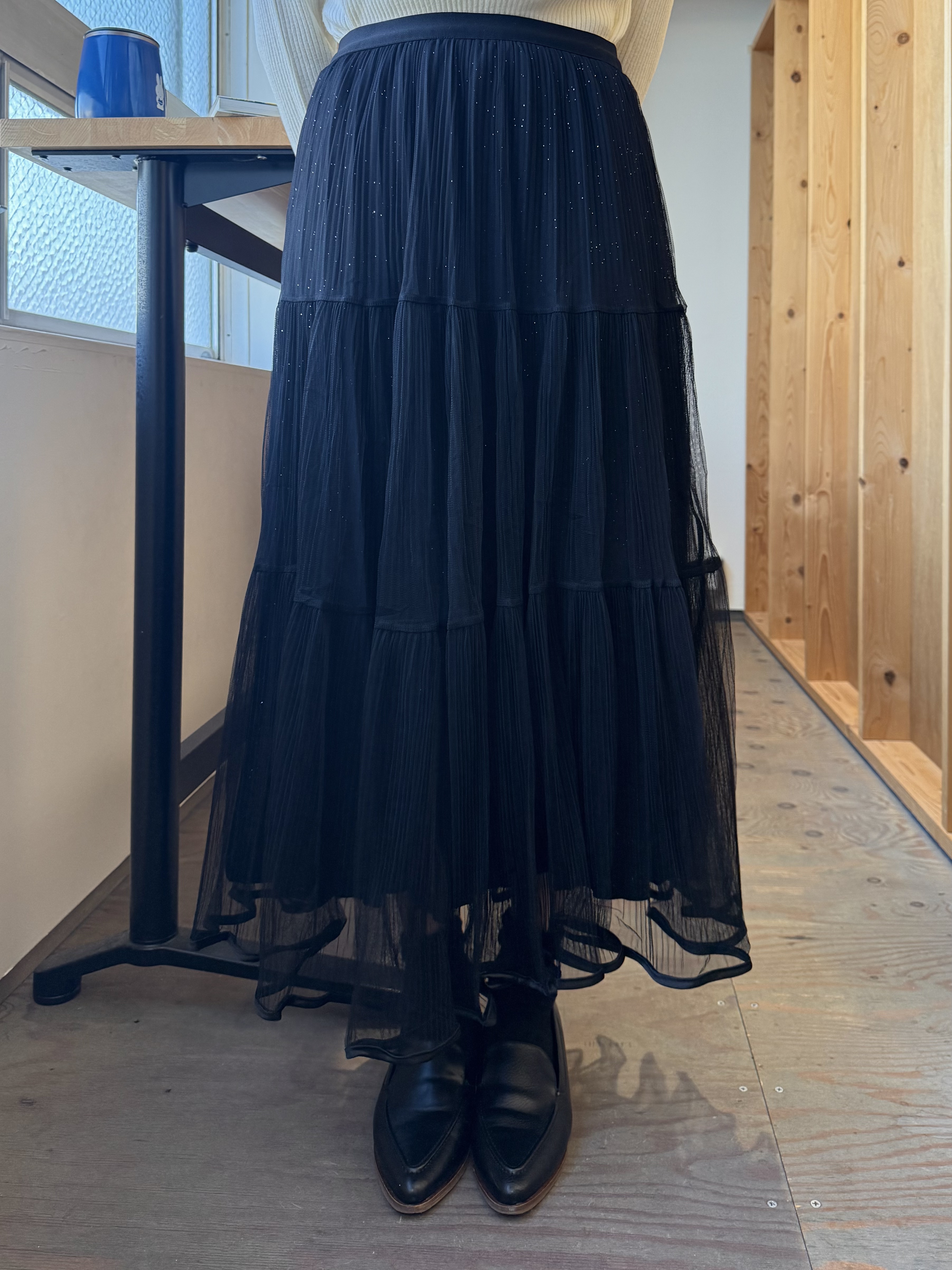 4色•閃閃紗長款半身裙