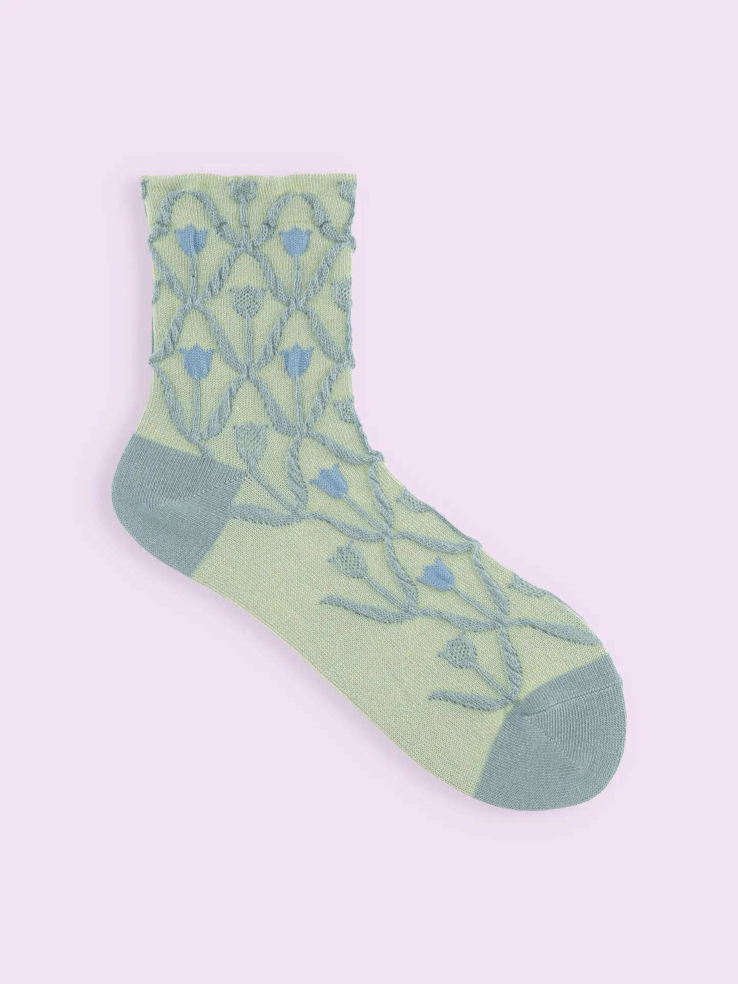 菱格紋鬱金香襪