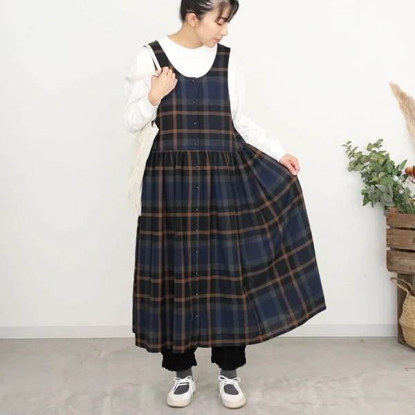 2Way前後格仔背心連身裙