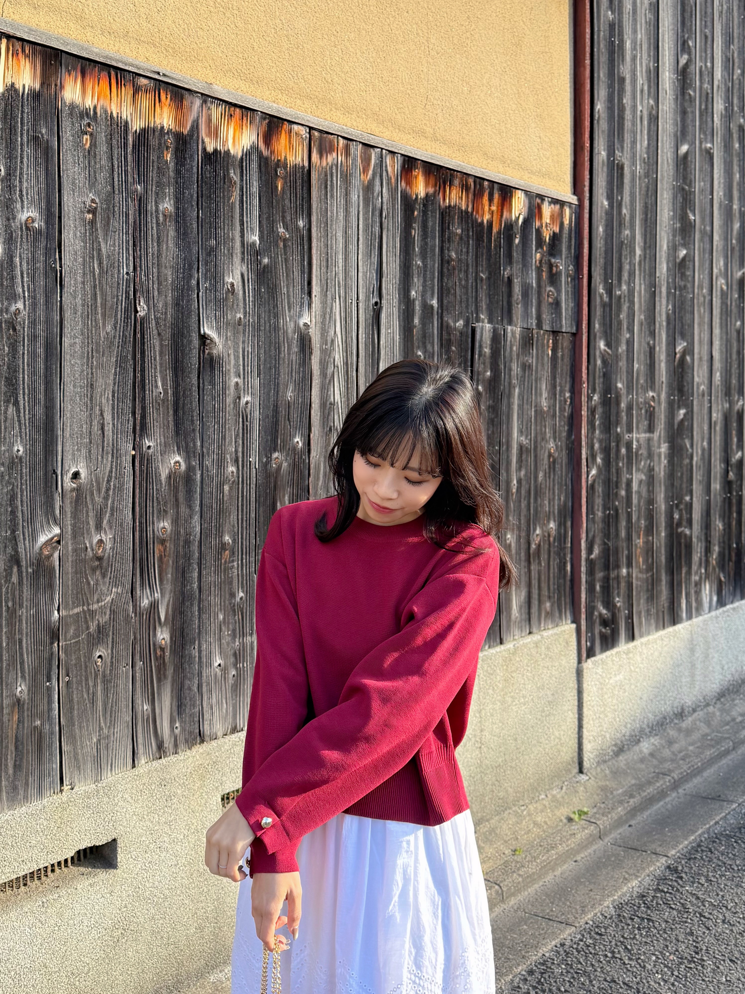 7色•金扣手袖防起毛粒針織上衣